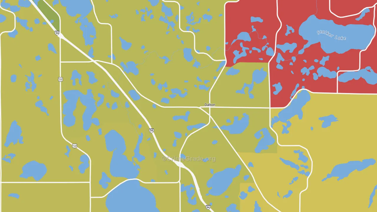 Dalton, MN Map of Murder Rates