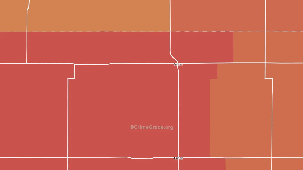 Dalton, NE Map of Murder Rates