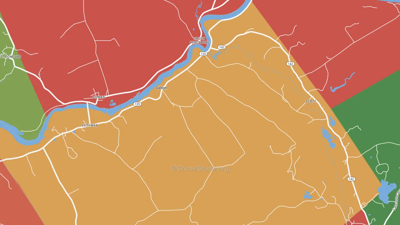 Dalton, NH Map of Murder Rates