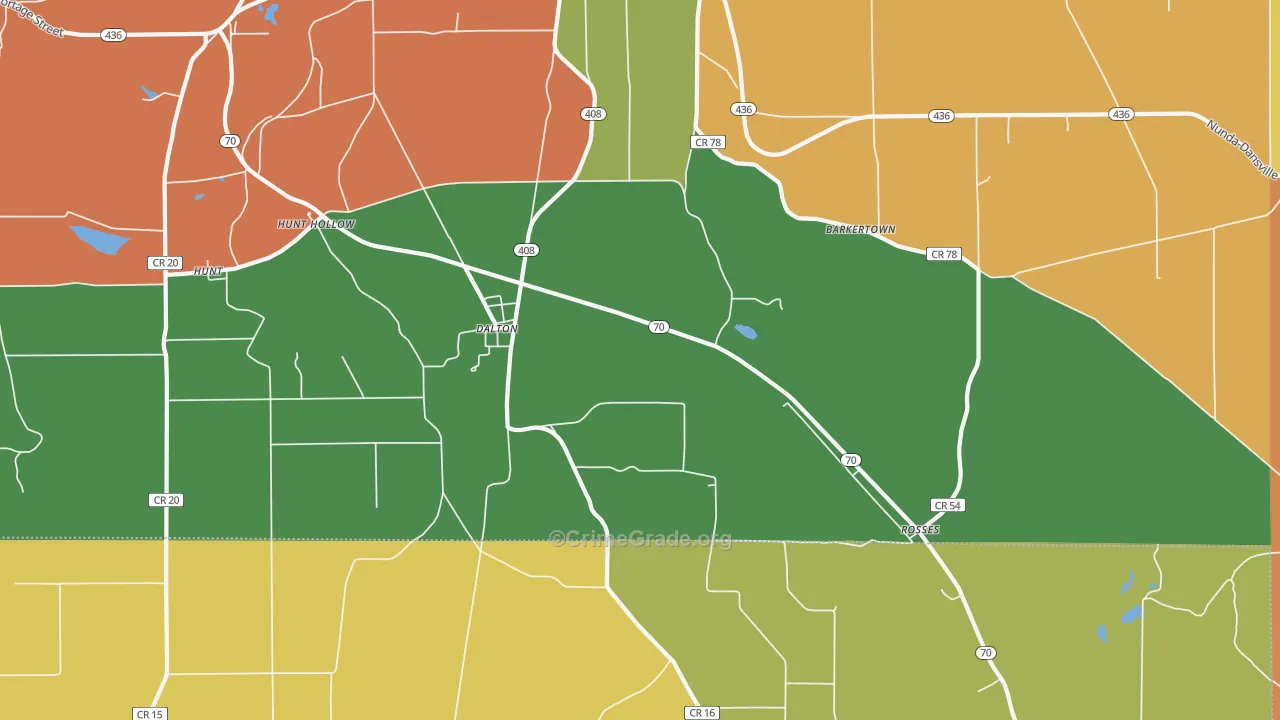 Dalton, NY Map of Murder Rates
