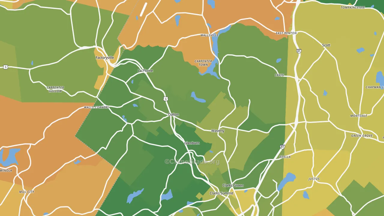 Dalton, PA Map of Murder Rates