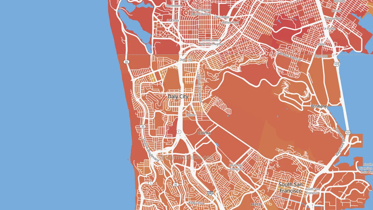 Daly City, CA Map of Murder Rates