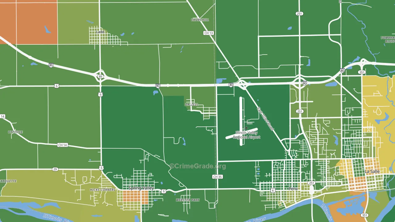Dalzell, IL Map of Murder Rates