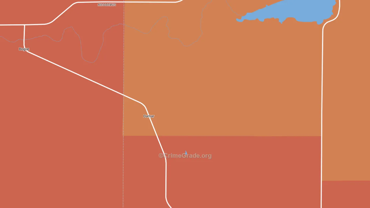 Damar, KS Map of Murder Rates