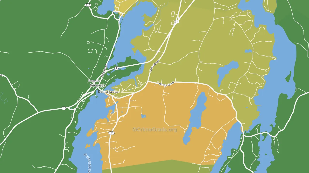 Damariscotta, ME Map of Murder Rates
