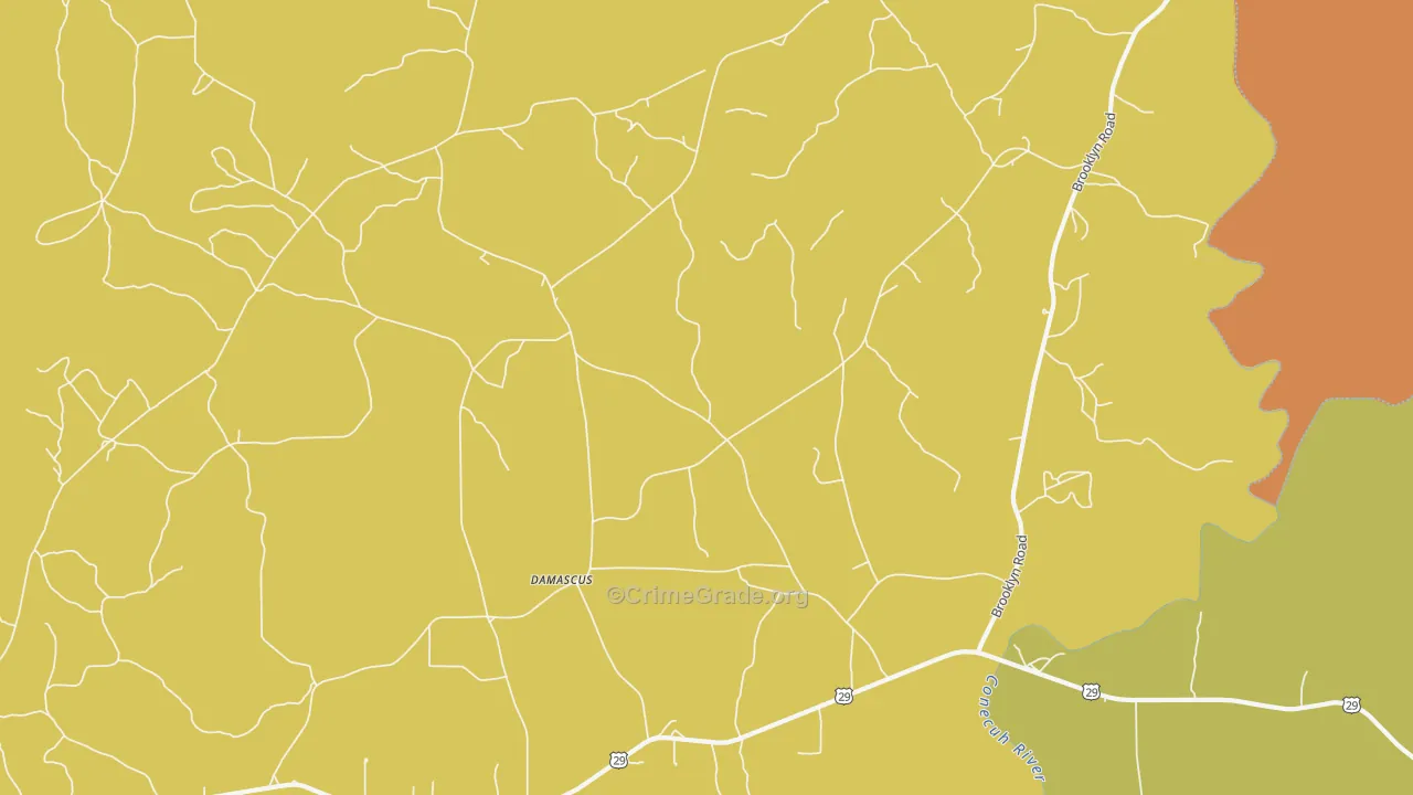 Damascus, AL Map of Murder Rates