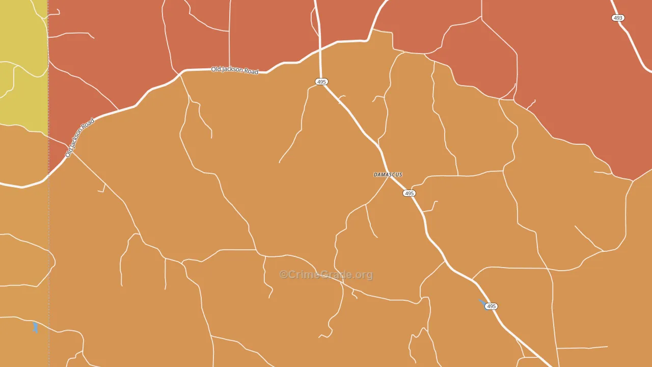 Damascus, MS Map of Murder Rates