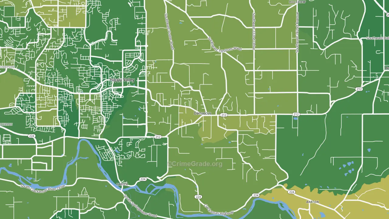 Damascus, OR Map of Murder Rates