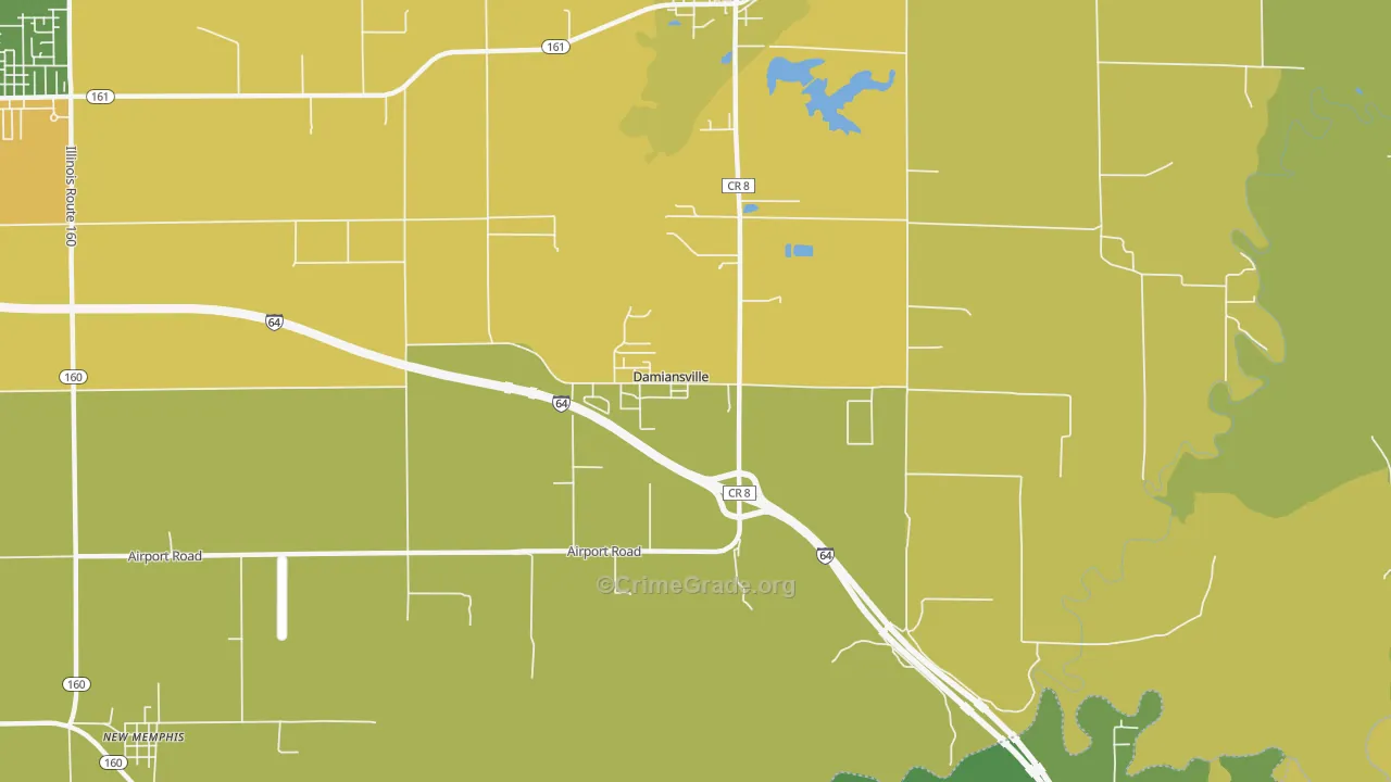 Damiansville, IL Map of Murder Rates