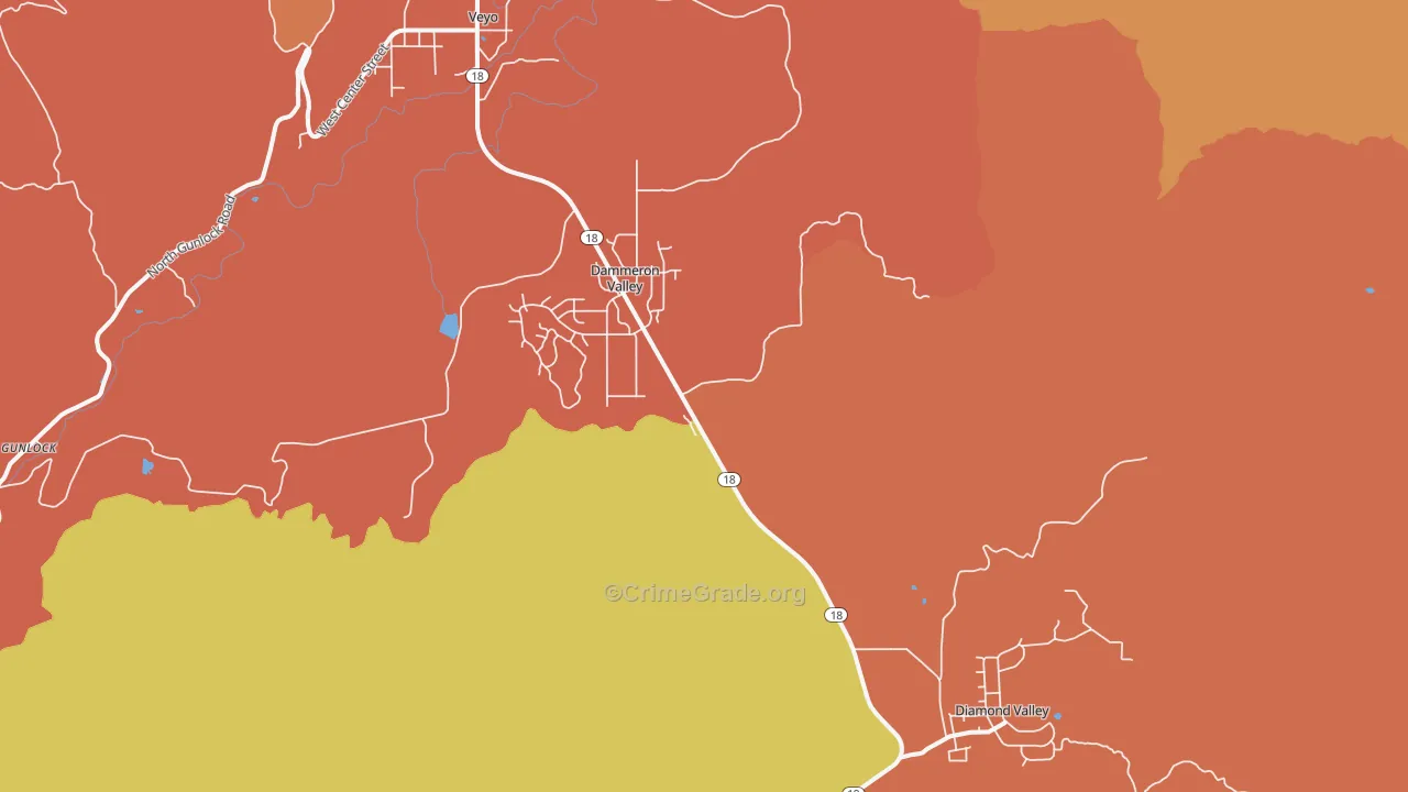 Dammeron Valley, UT Map of Murder Rates