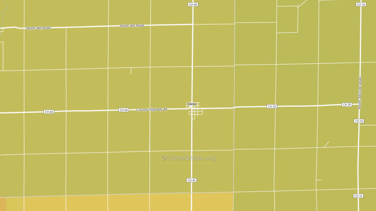 Dana, IL Map of Murder Rates