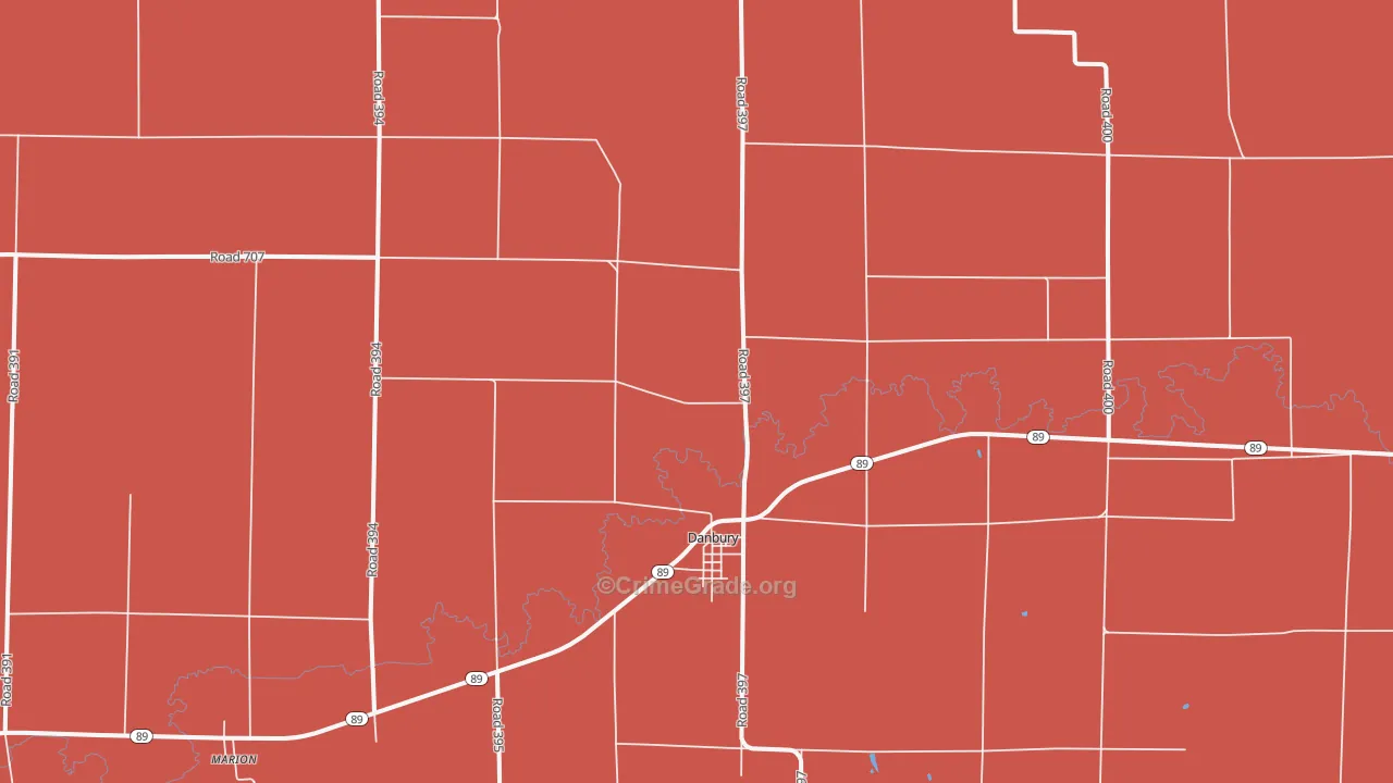Danbury, NE Map of Murder Rates