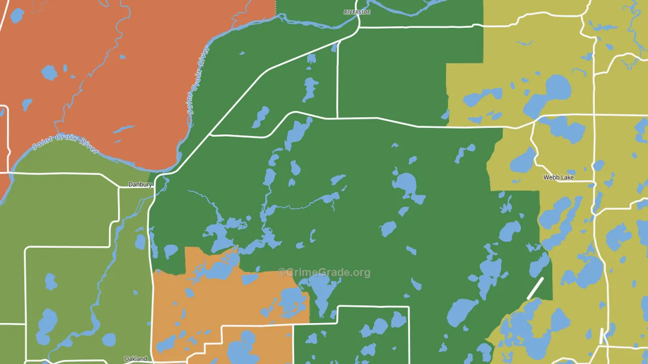 Danbury, WI Map of Murder Rates