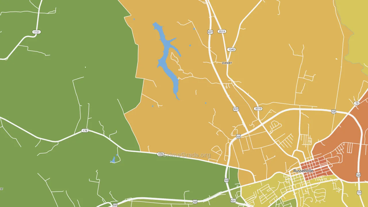 Danby, KY Map of Murder Rates