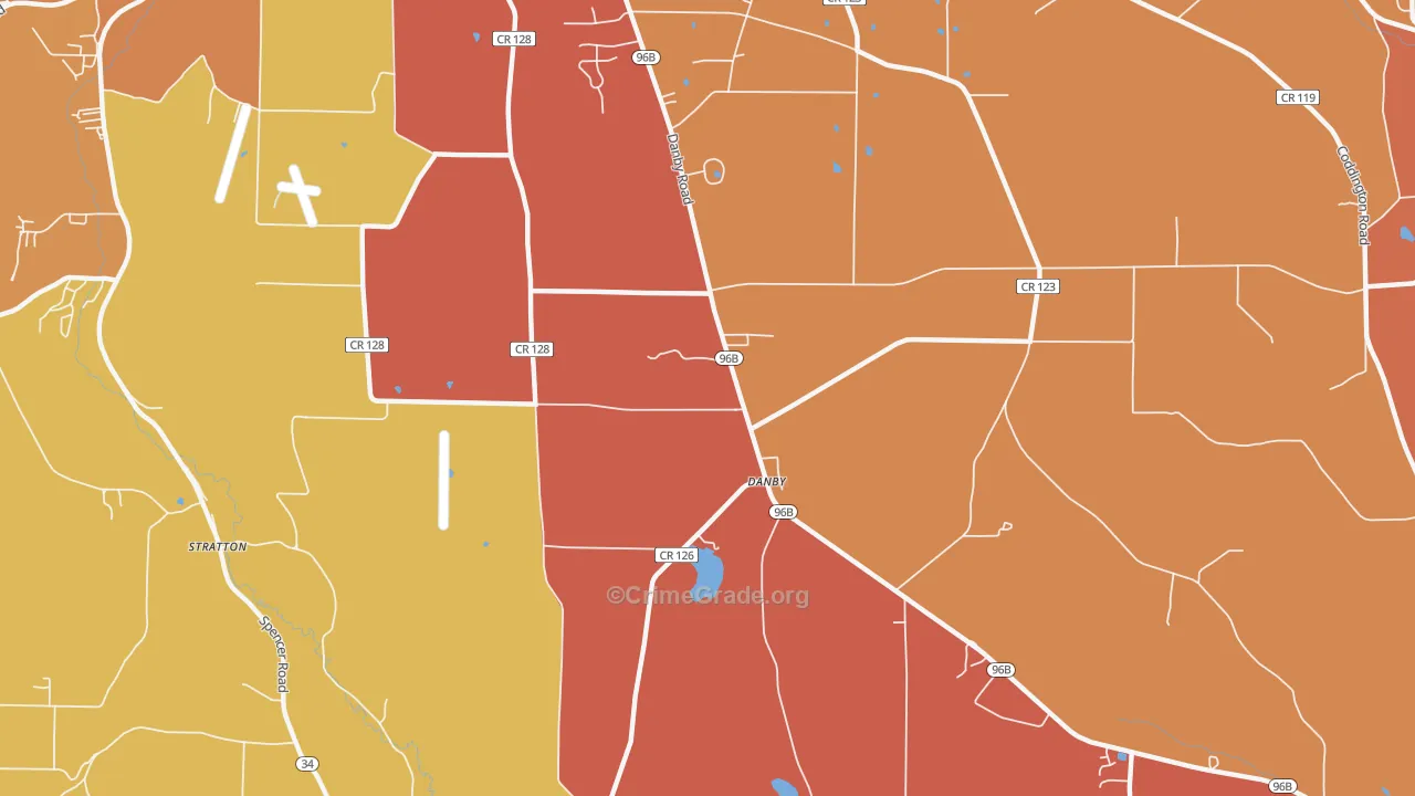 Danby, NY Map of Murder Rates