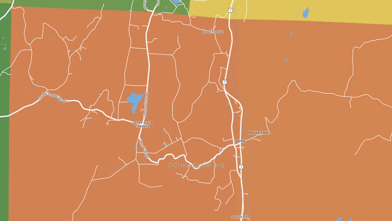 Danby, VT Map of Murder Rates