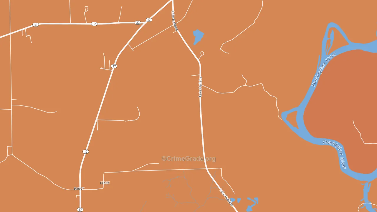 Dancy, AL Map of Murder Rates