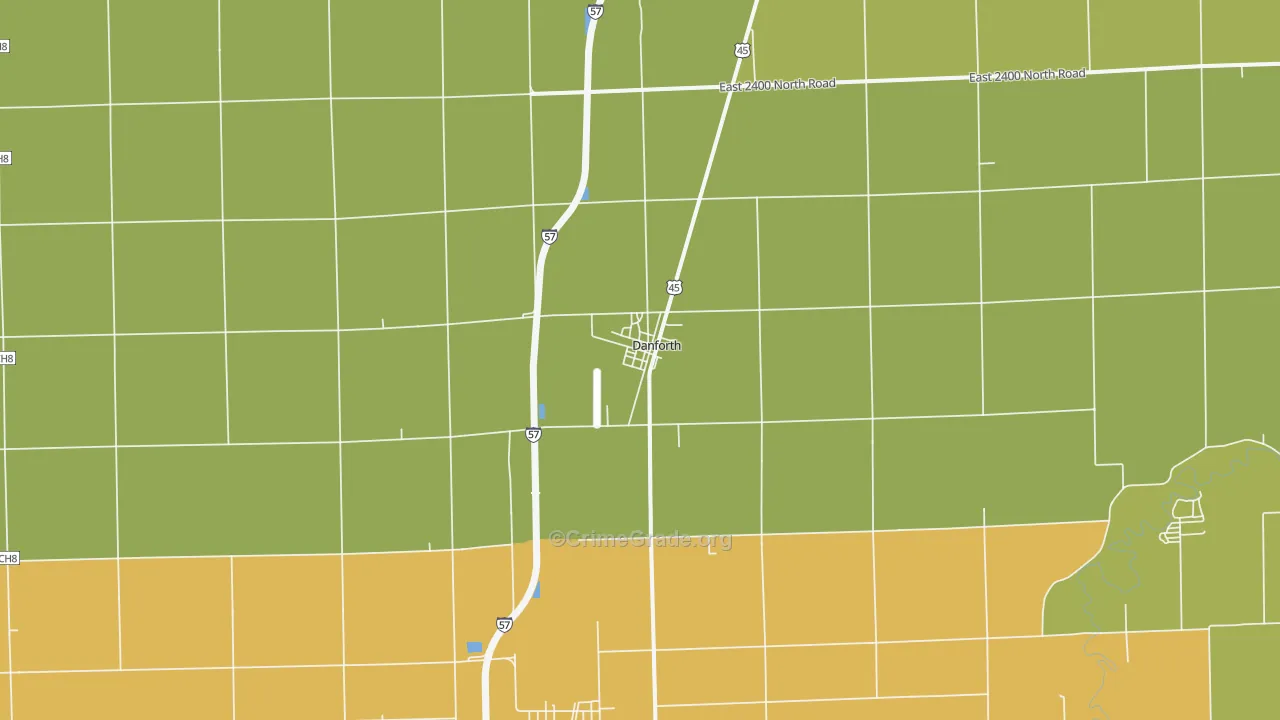 Danforth, IL Map of Murder Rates