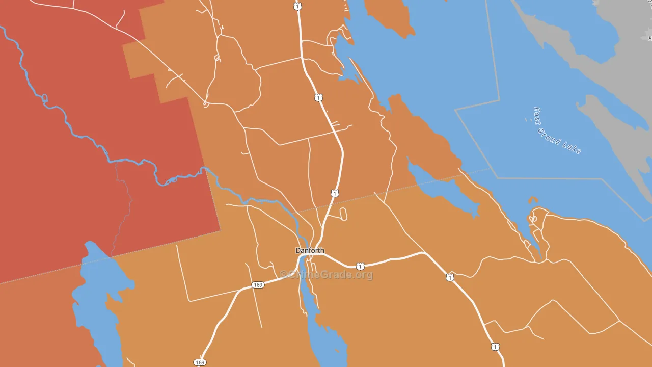 Danforth, ME Map of Murder Rates