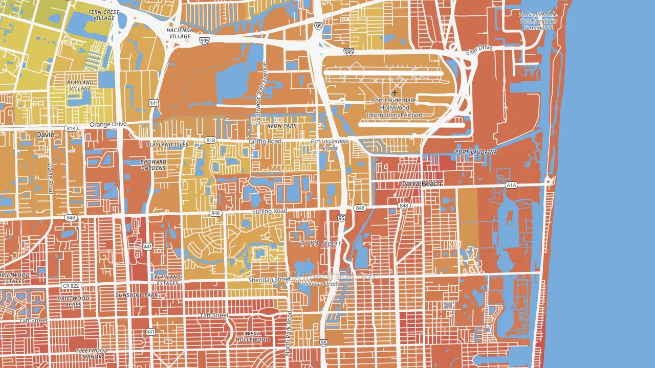 Dania Beach, FL Map of Murder Rates