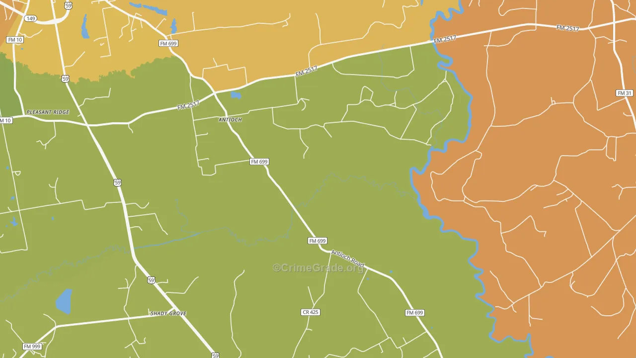 Daniels, TX Map of Murder Rates