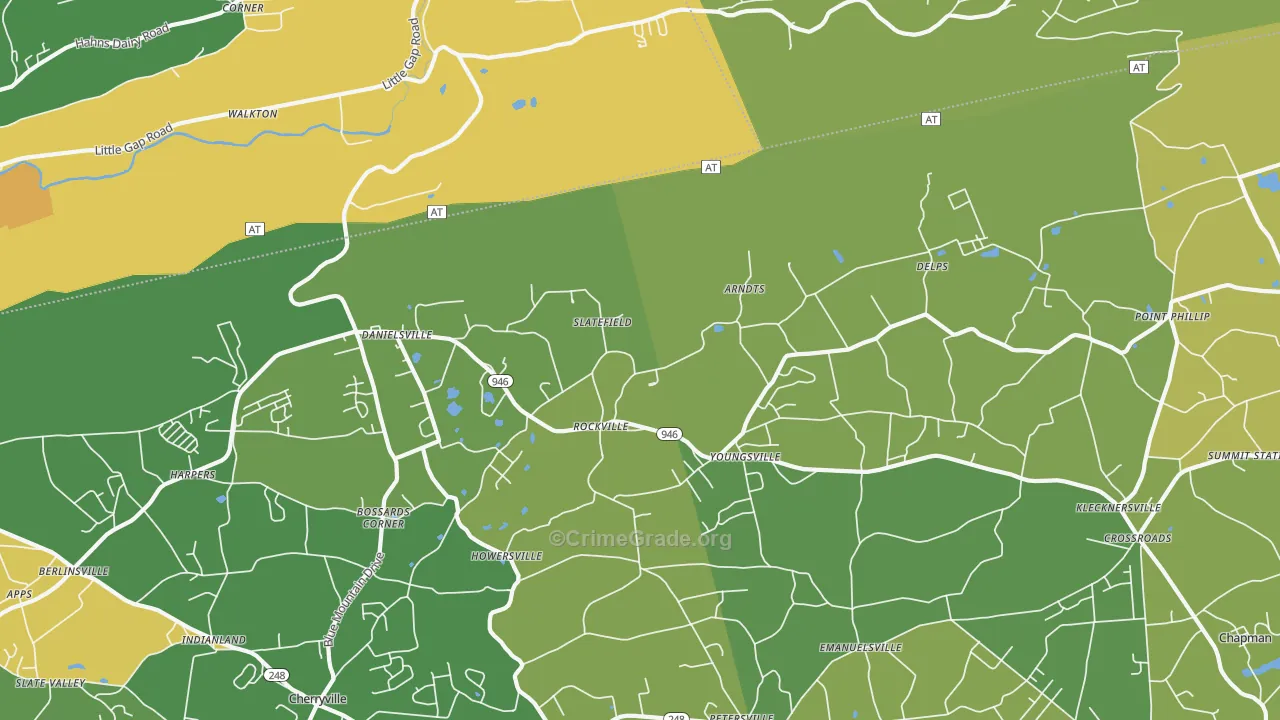 Danielsville, PA Map of Murder Rates