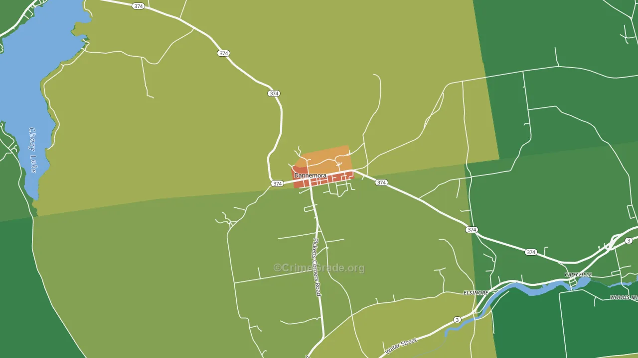 Dannemora, NY Map of Murder Rates