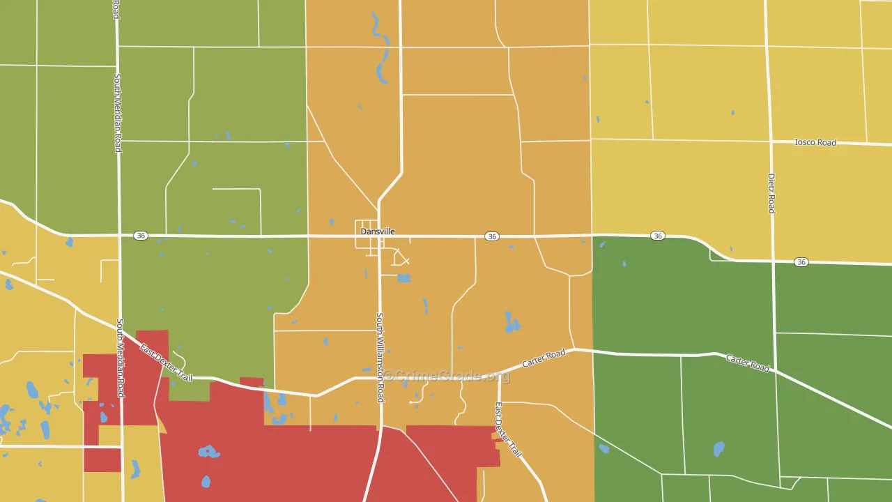 Dansville, MI Map of Murder Rates