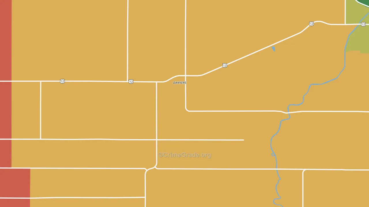 Danvers, MN Map of Murder Rates