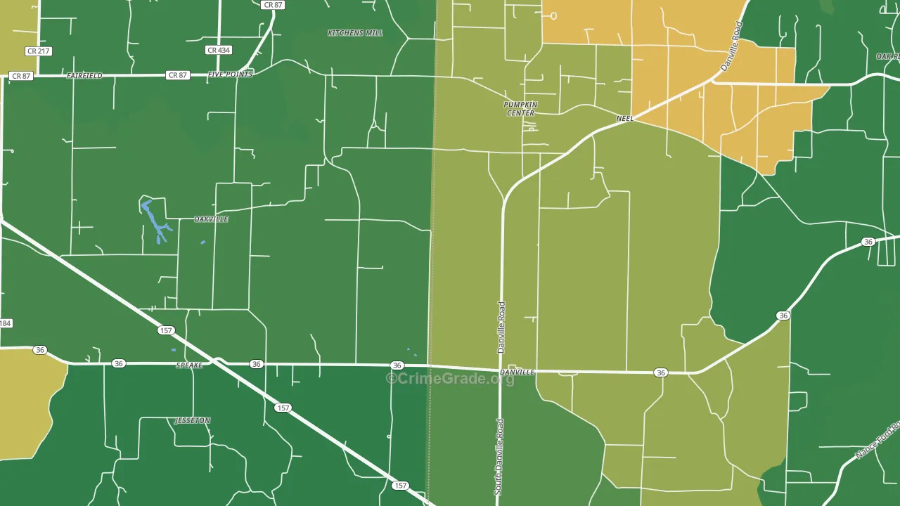 Danville, AL Map of Murder Rates