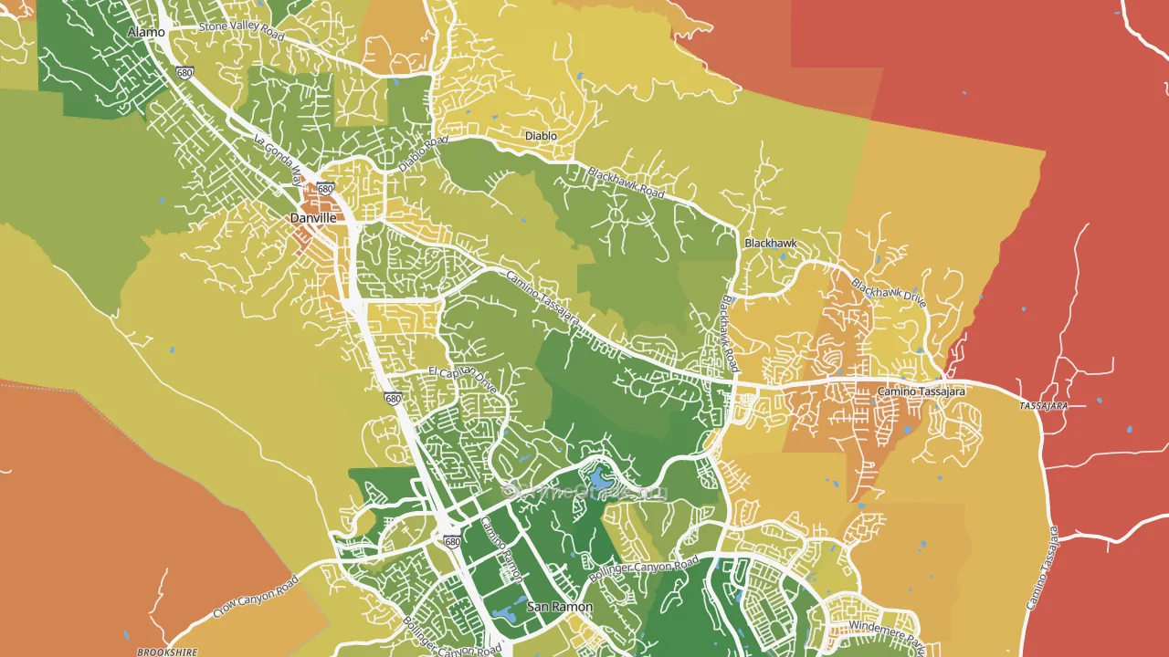 Danville, CA Map of Murder Rates
