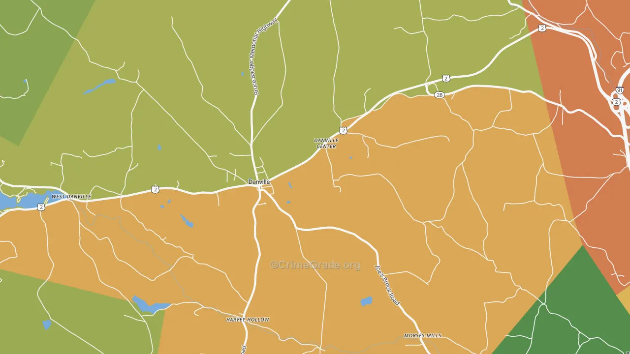 Danville Center, VT Map of Murder Rates