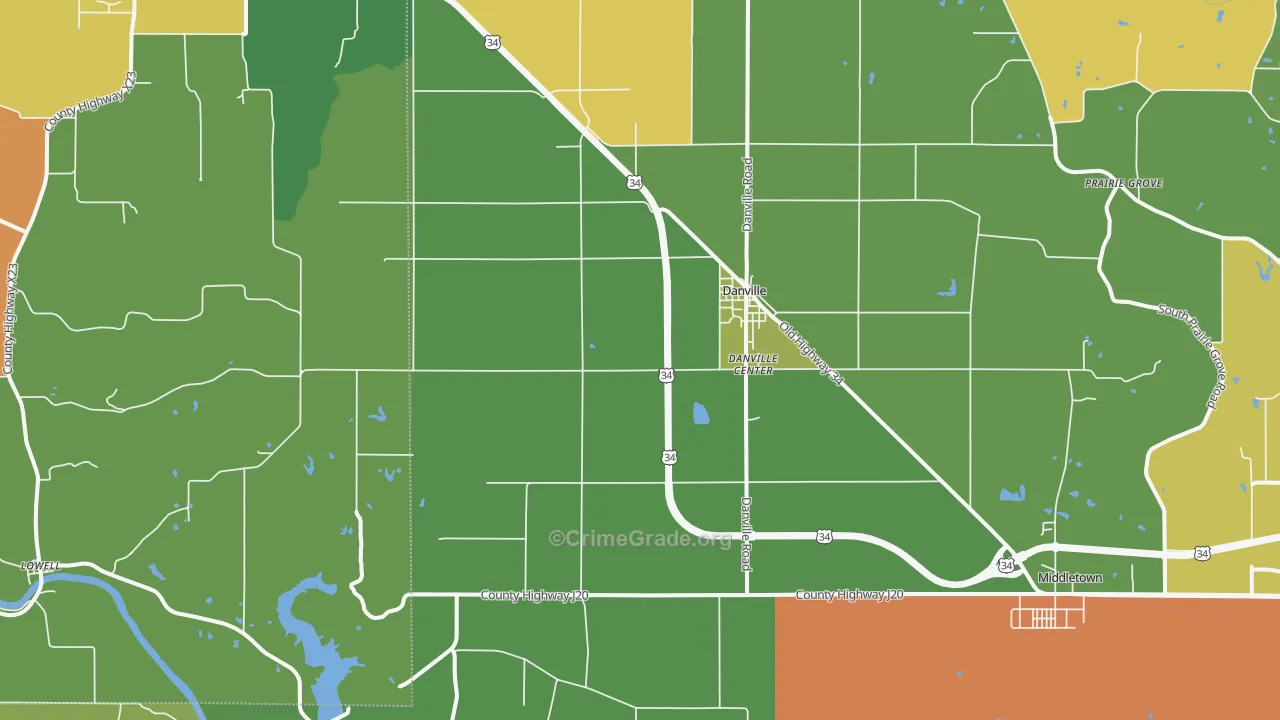 Danville, IA Map of Murder Rates