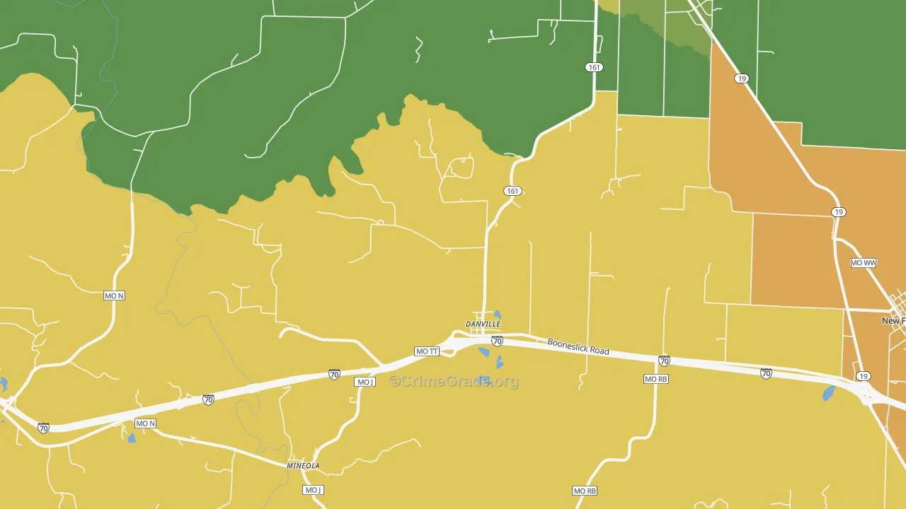 Danville, MO Map of Murder Rates