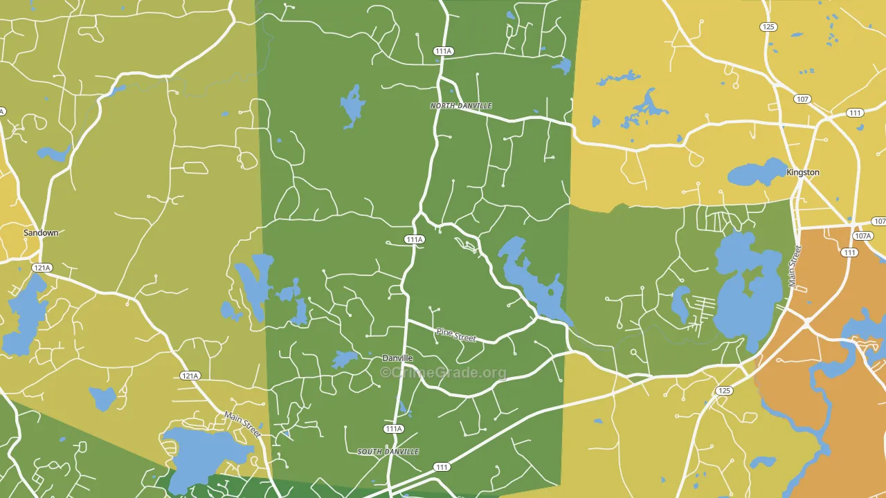 Danville, NH Map of Murder Rates