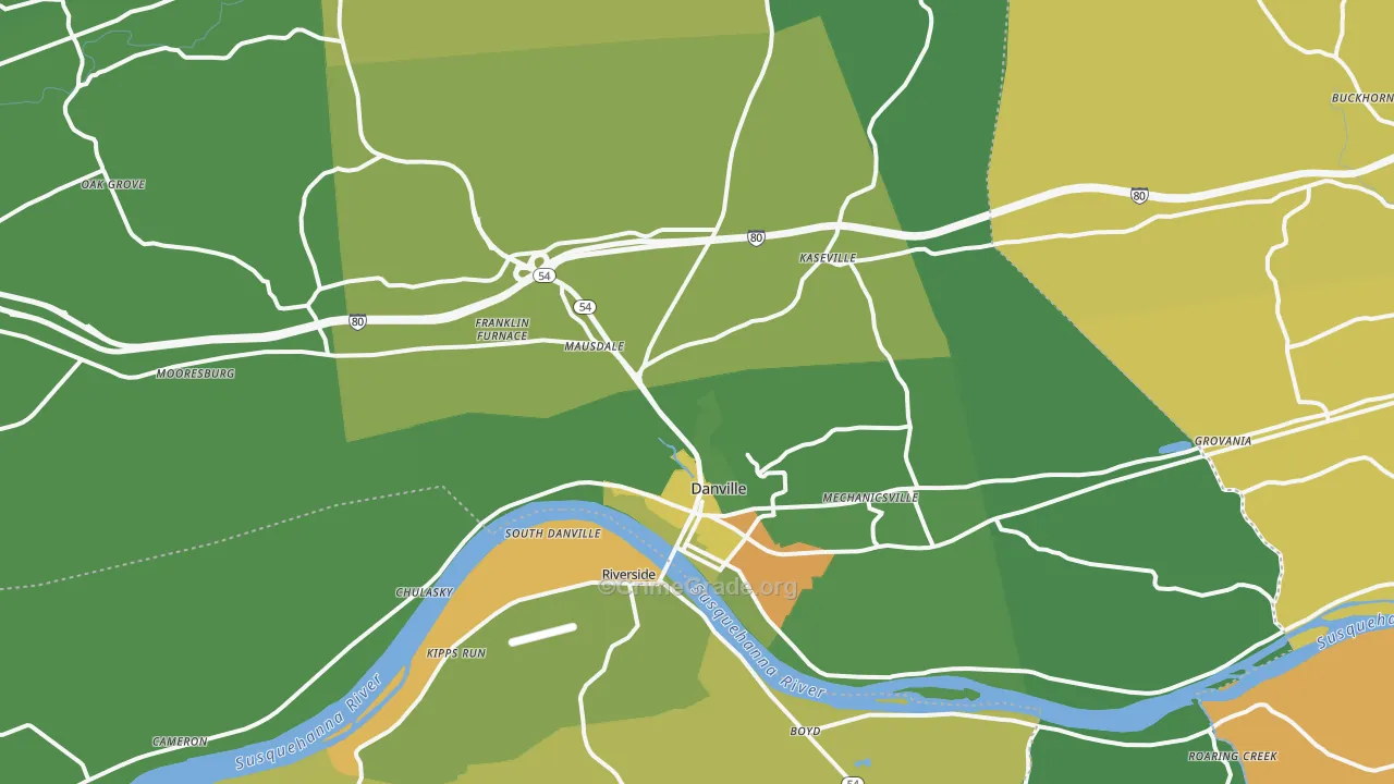 Danville, PA Map of Murder Rates