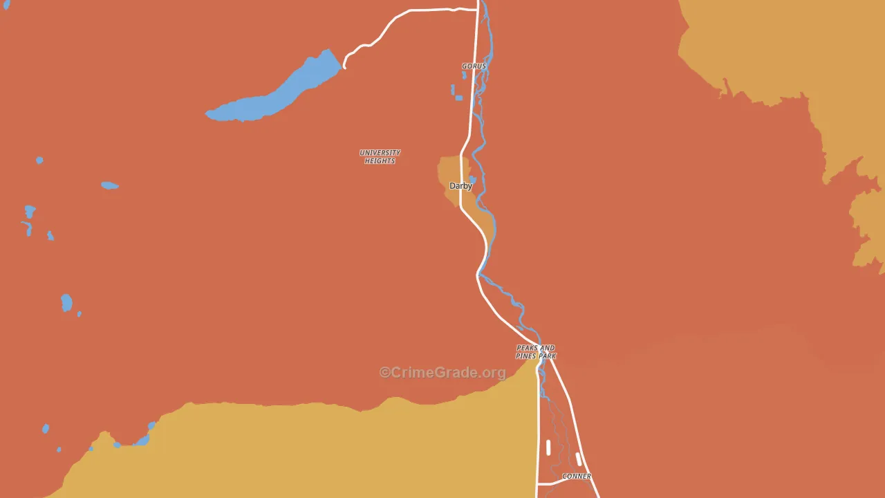 Darby, MT Map of Murder Rates