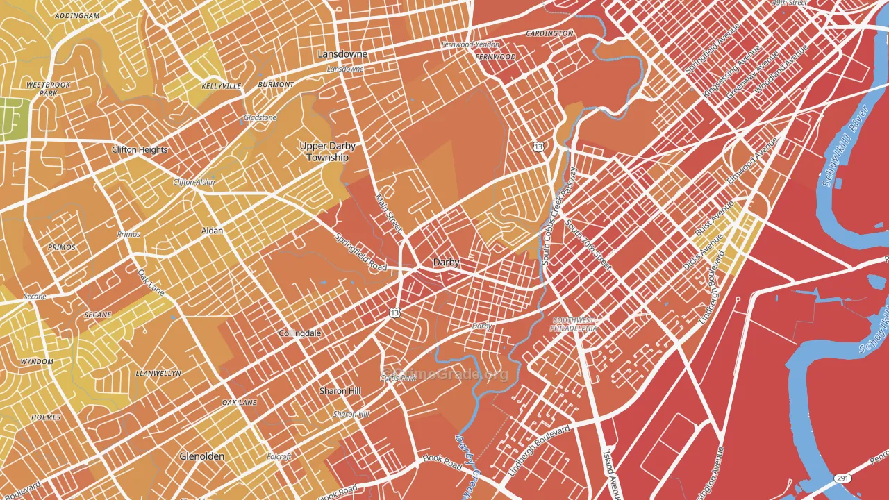 Darby, PA Map of Murder Rates
