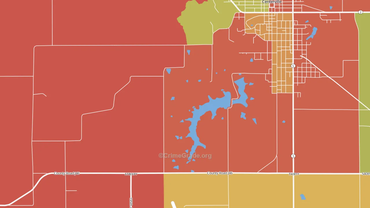 Darbyville, IA Map of Murder Rates