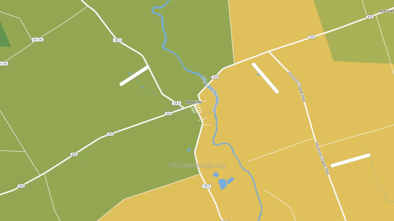 Darbyville, OH Map of Murder Rates