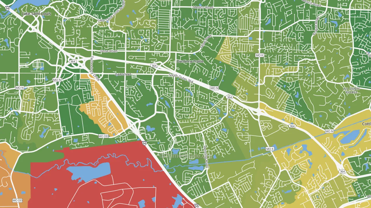 Dardenne Prairie, MO Map of Murder Rates