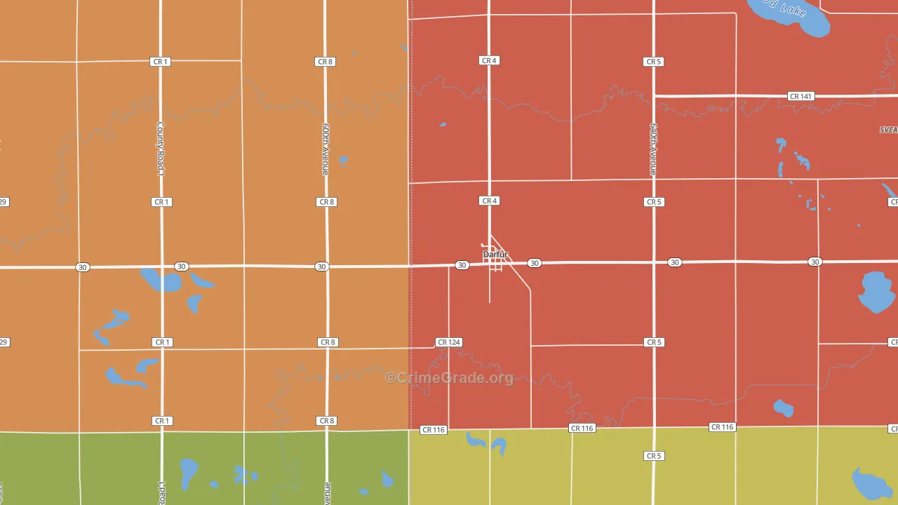 Darfur, MN Map of Murder Rates