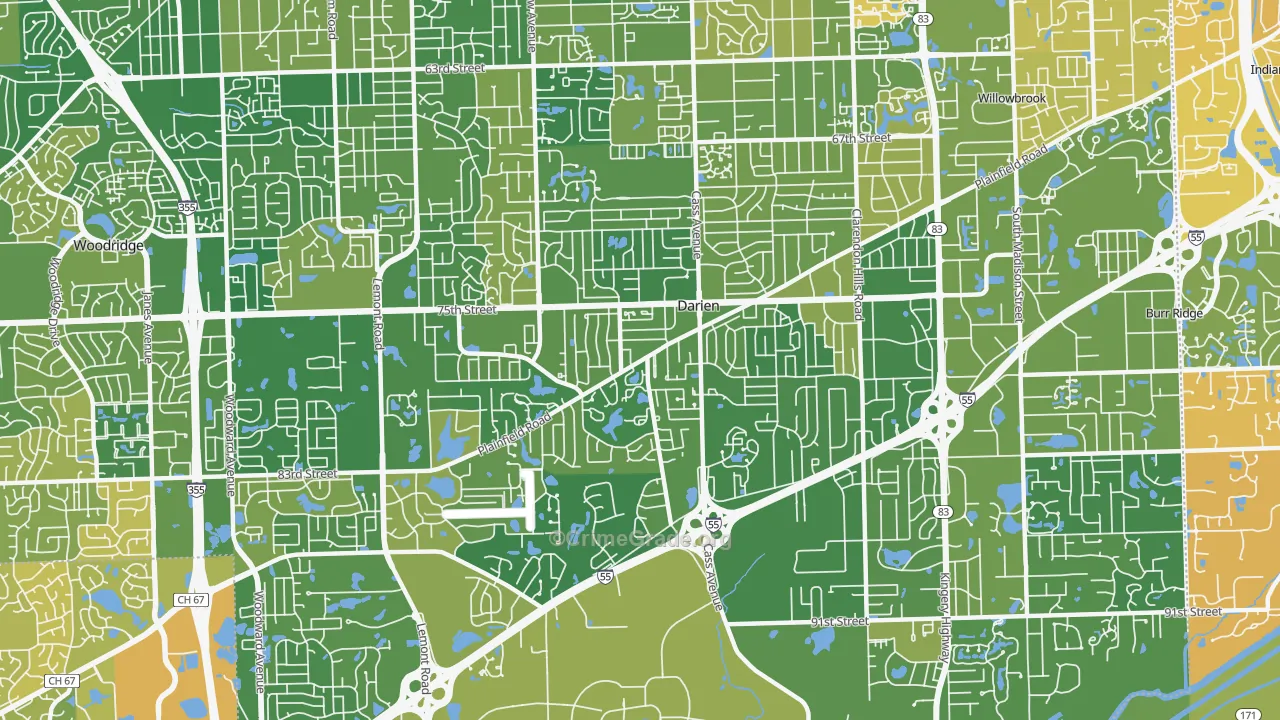 Darien, IL Map of Murder Rates