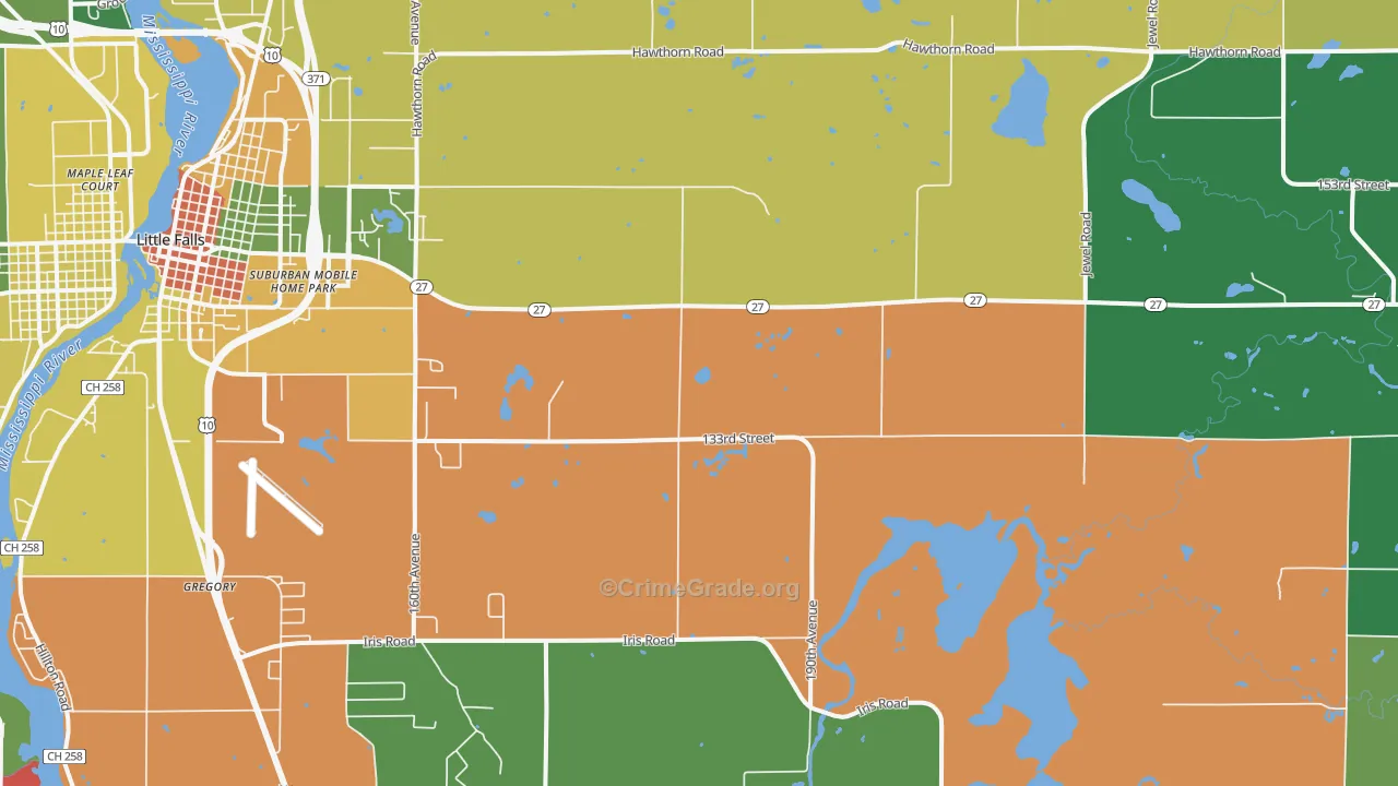 Darling, MN Map of Murder Rates