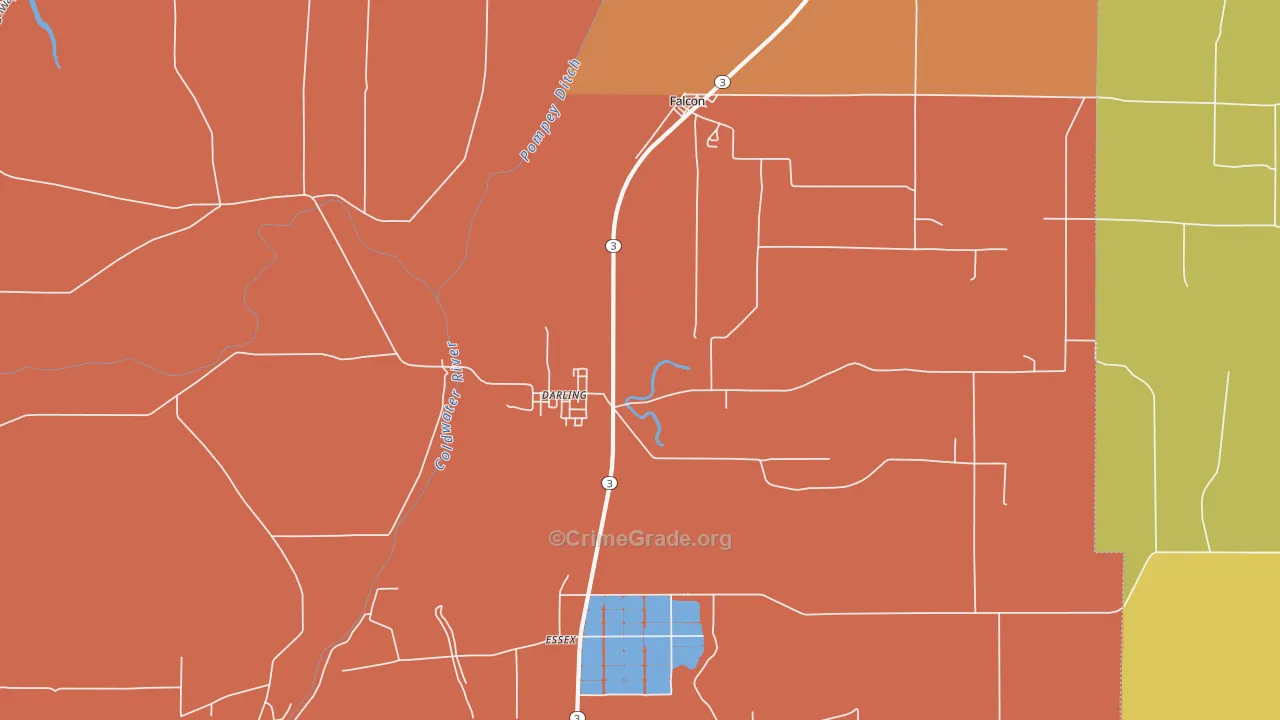Darling, MS Map of Murder Rates