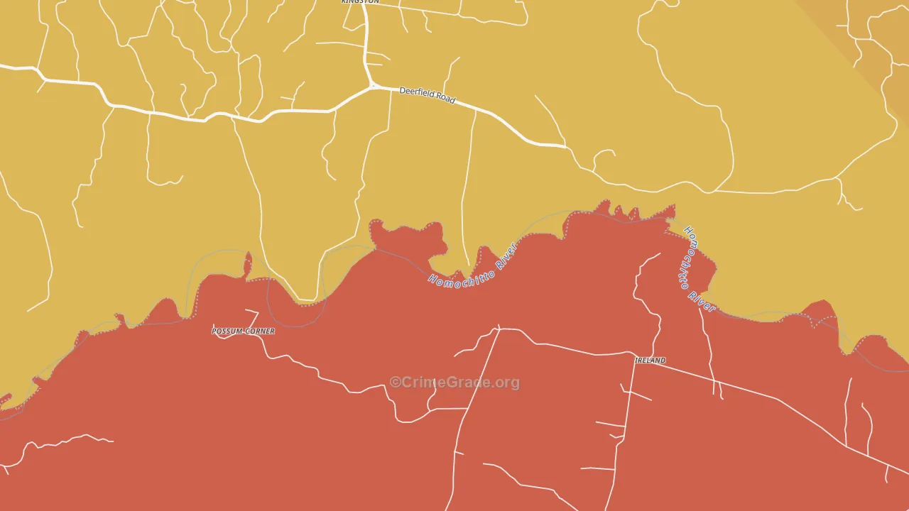 Darrington, MS Map of Murder Rates