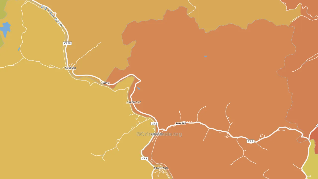 Dartmont, WV Map of Murder Rates