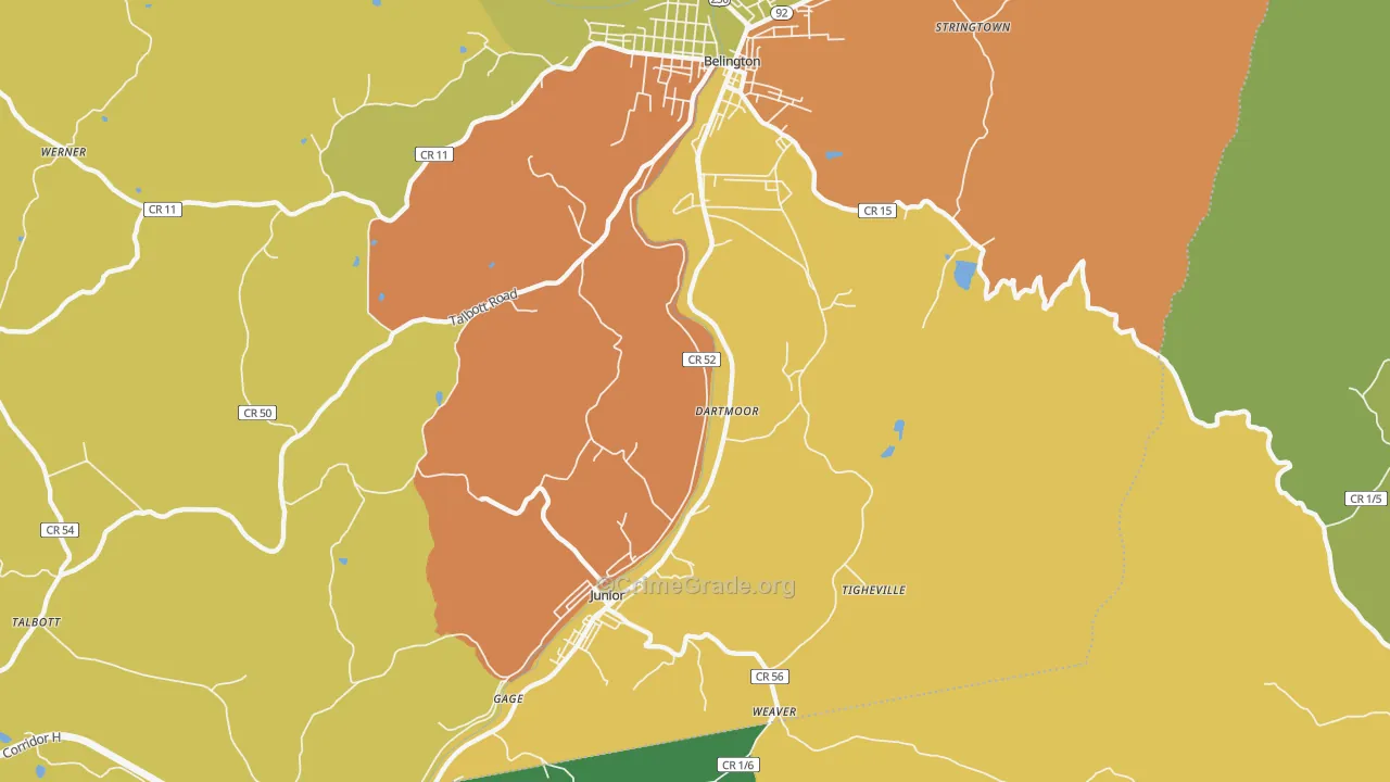 Dartmoor, WV Map of Murder Rates