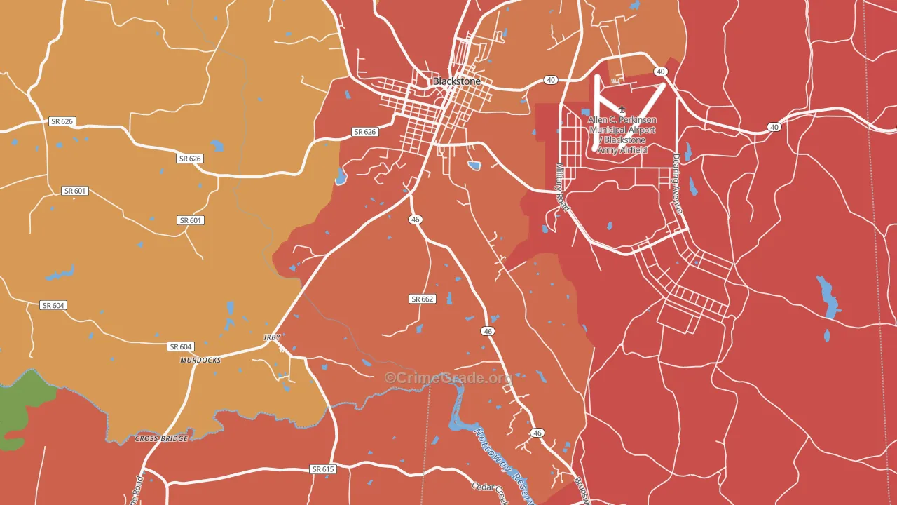 Darvills, VA Map of Murder Rates