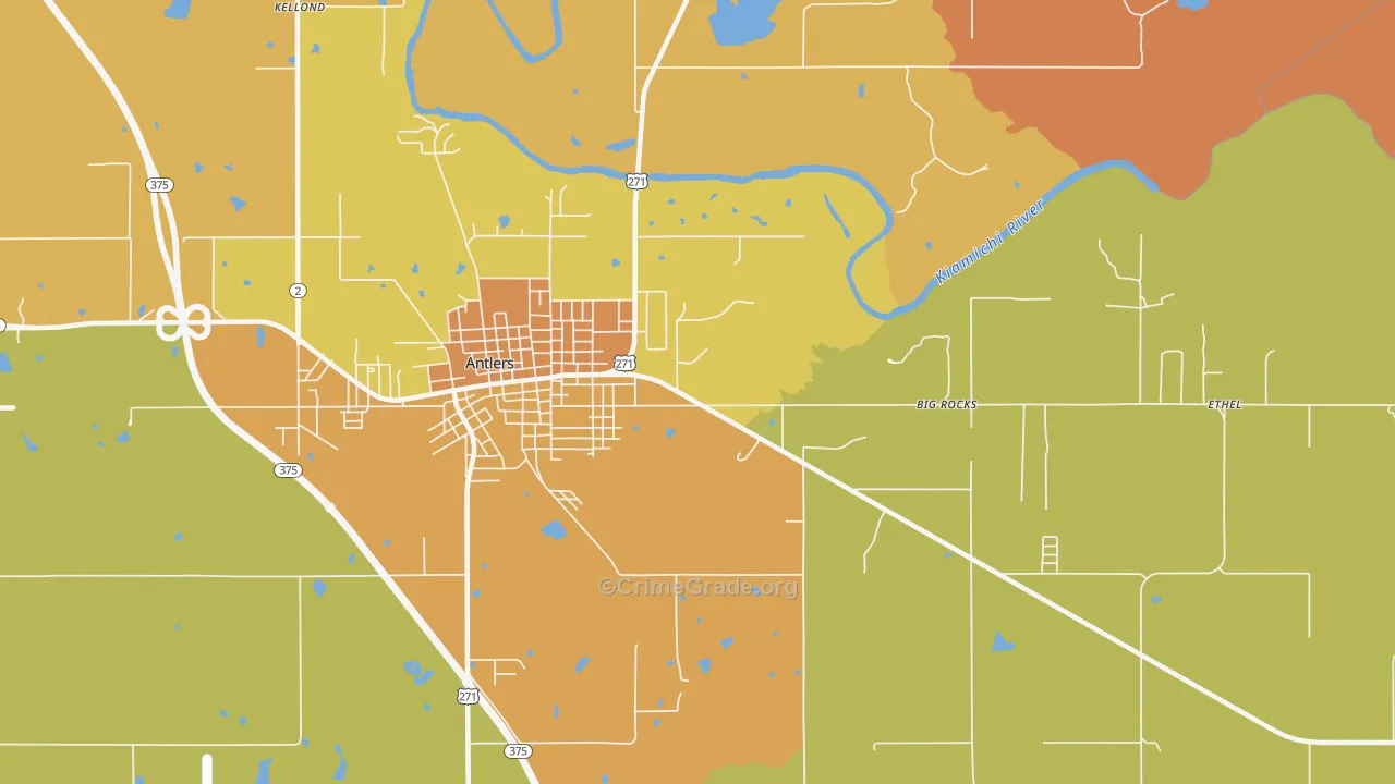 Darwin, OK Map of Murder Rates